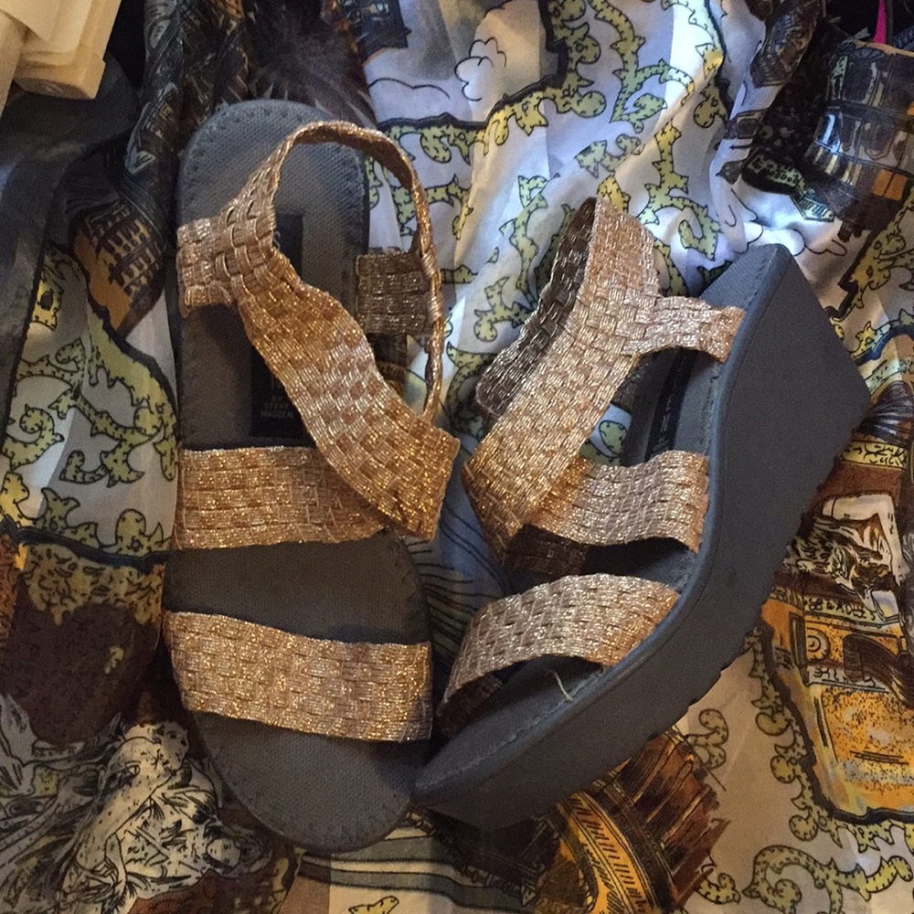 Steve Madden sparkly sandal wedges